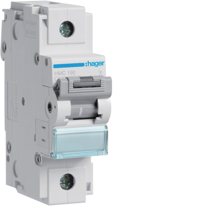 Hager HMC190 MCB 1P C-100A 15kA