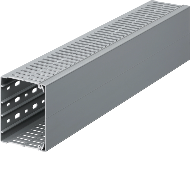 Hager BA7A80100 Slotted Panel Trunking 80x100mm, Grey