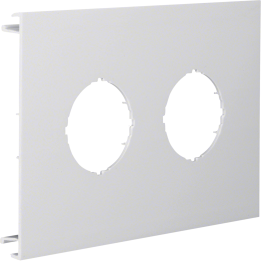 Hager L93017035 Pre-cut Lid 2-Gang, Light Grey