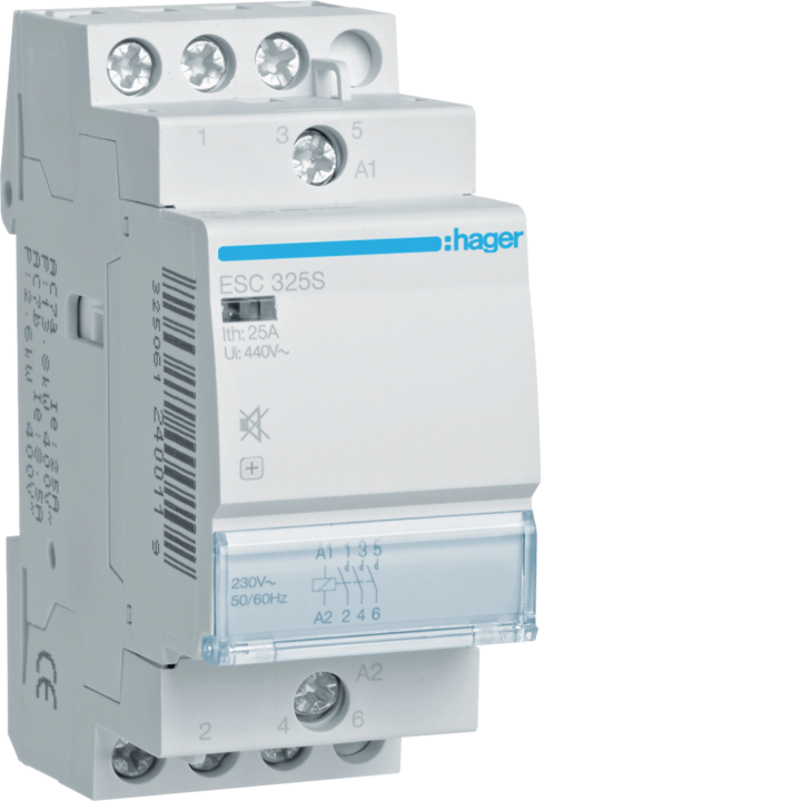 Hager ESC325S Humfree Contactor 25A 3NO 230V