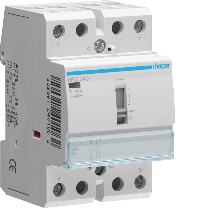 Hager ERC240 Override Contactor 40A 2NO 230V