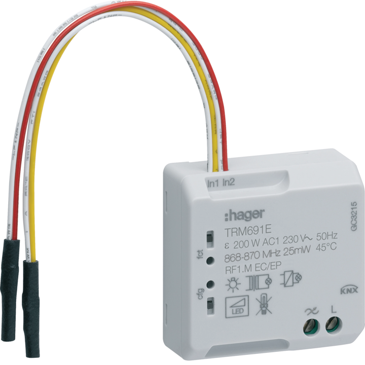 Hager TRM691E KNX 1-FM reguliatorius 200W 2 laidai + 2 įėjimai