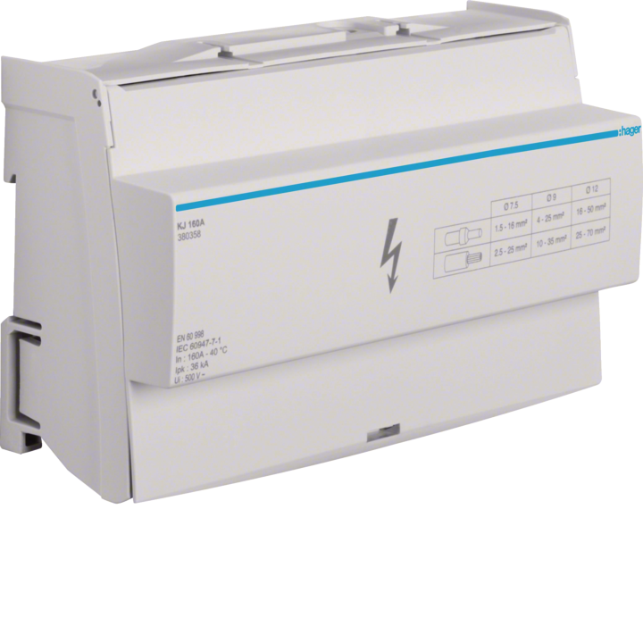 Hager KJ100A Brass Busbar Terminal 160A 4-Pole