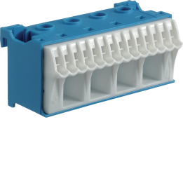 Hager KN18N Neutral Terminal Block, 18 Ways, 125A, Screw Clamp, DIN Rail