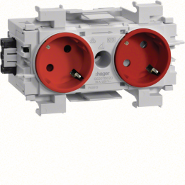 Hager GS20113020 Socket-outlet 2-gang 45° Wago flush-mount red