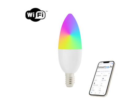 Smart LED spuldze E14 6W RGB + CCT krāsa un balta