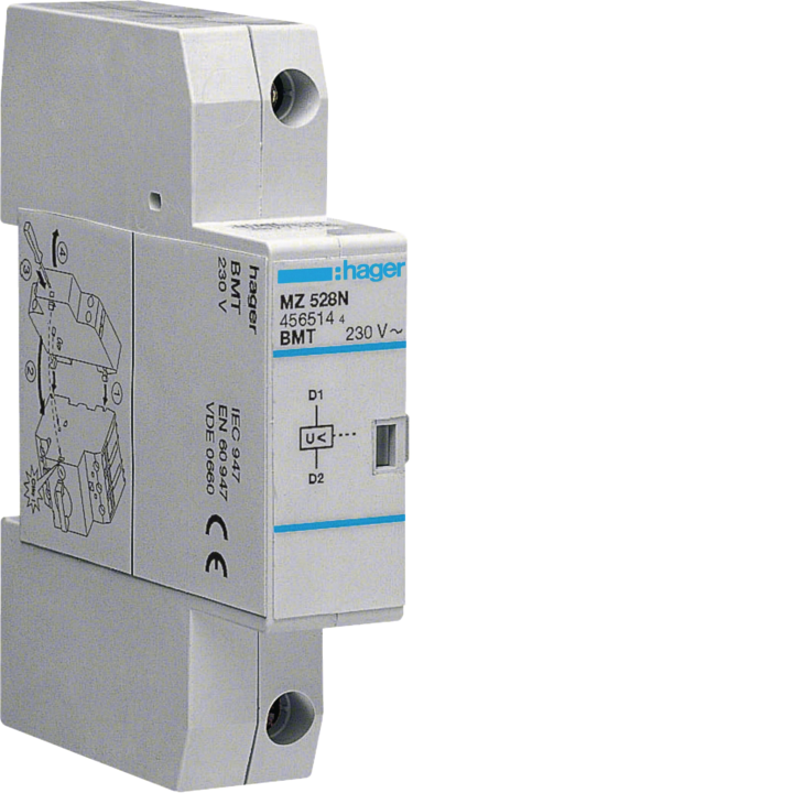 Hager MZ528N Under Voltage Release 230V AC 1 Module