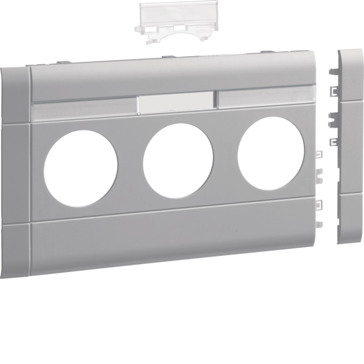 Hager BRH 100 LF lg 3-Gang Frontplate Socket White