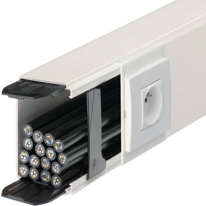 Hager Liféa LF4009109016 kaablikanal 40x90mm koos siduri ja 2 klambriga, valge