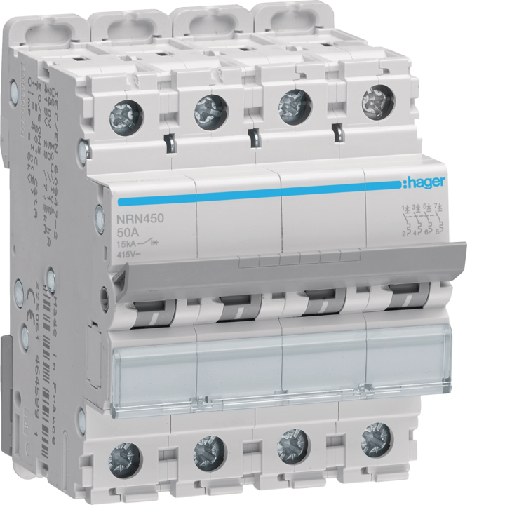 Hager NRN450 MCB 4P 15kA C-50A 4M