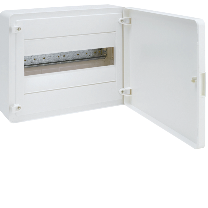 Hager VS112PD Surface Distribution Board, 12 Modules, White Door