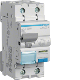 Hager ADA566D RCBO 1P+N 10kA C-16A 30mA Type A