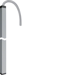 Hager DA200 DAF802000ELN Cable Trunking Duct with Hose 2000mm, Anodised Aluminium