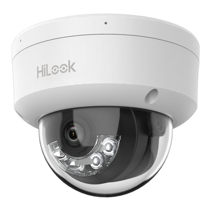 HIKVISION IPC-D140HA-LUC(4mm) 4MP kupolinė IP kamera su PoE, dvigubu apšvietimu, įmontuotu mikrofonu, 20m IR