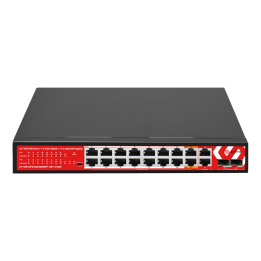SAFIRE SF-SW16FE2GE2MGSFP-2BT-240W pārvaldīts PoE slēdzis, 16x FE + 2x GE + 2x SFP, 240W PoE budžets, 802.3bt