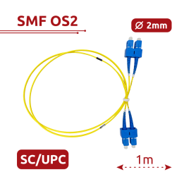 SAFIRE SF-SC-UPC-SC-UPC-OS2-DX-1M-Y Fiber Patch Cable