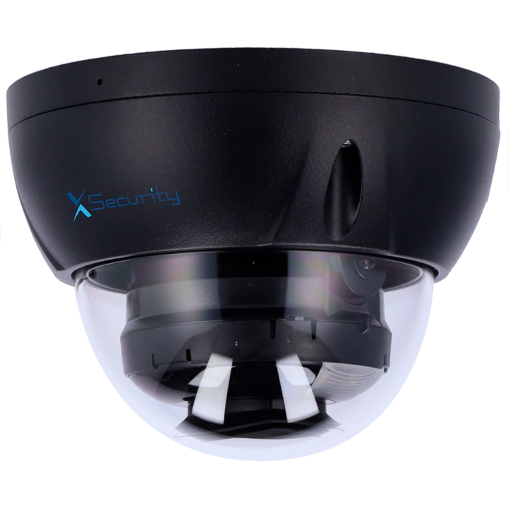 Купольная камера X-SECURITY XS-IPD842A-4P-DL-WIZ-BLACK, 4MP, IP67, IP/PoE с Wi-Fi, объектив 2.8мм, ИК 30м, встроенный микрофон, 