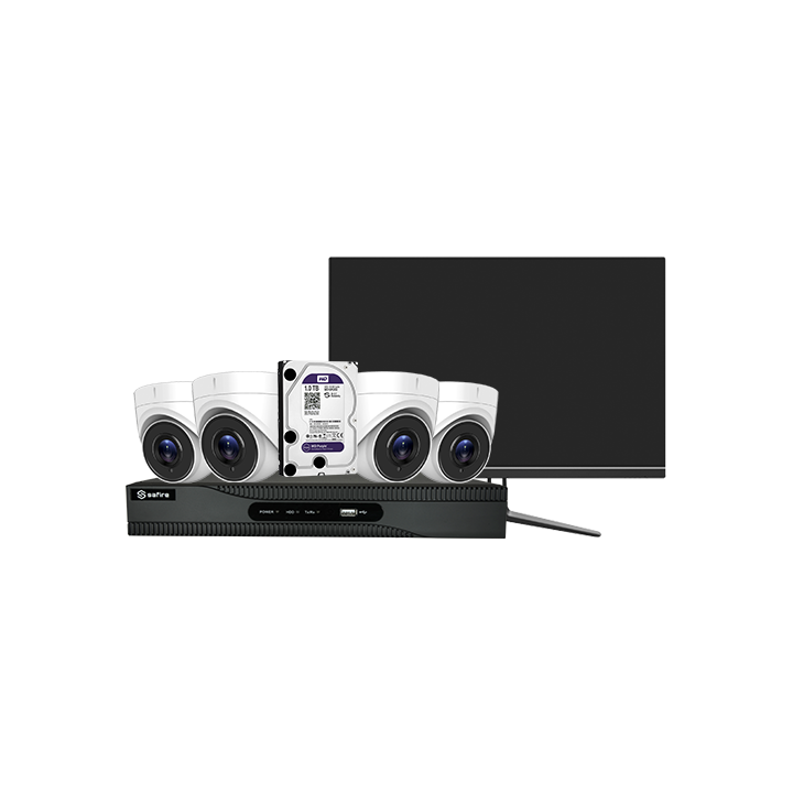 SAFIRE SF-KIT41-4K 4K CCTV kaamerakomplekt – koduturvalisus