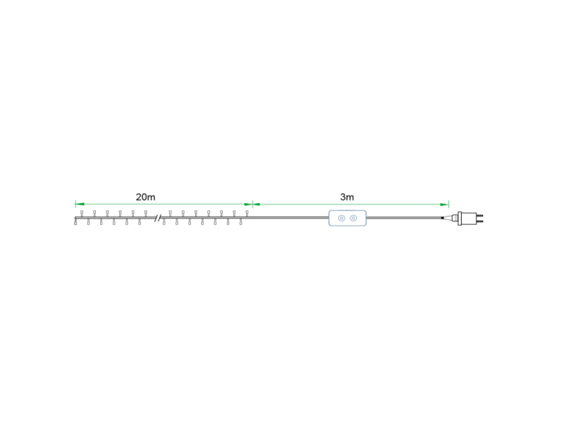 Smart Ziemassvētku LED apgaismojums - ķēde 20m, 200gab CCT diodes, WiFi, TUYA