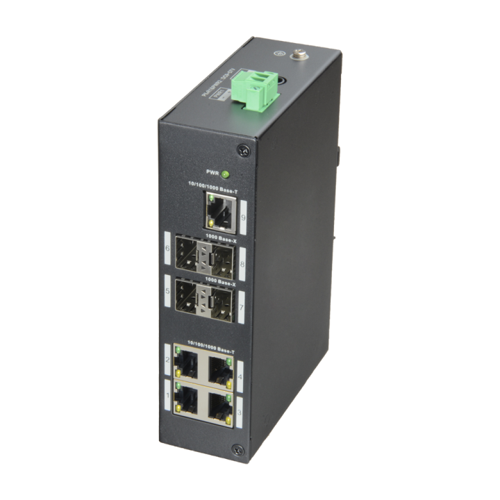 X-SECURITY XS-SW09-GF-DIN 5 portu Gigabit PoE+ pārvaldāms komutators