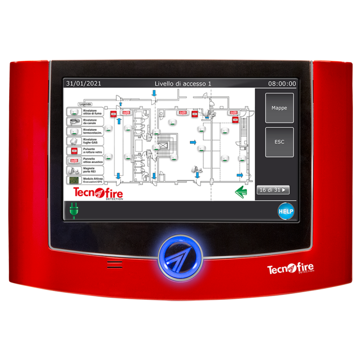 TECNOFIRE TF-TFT-7SC Kosketusnäyttö Turvakeskus