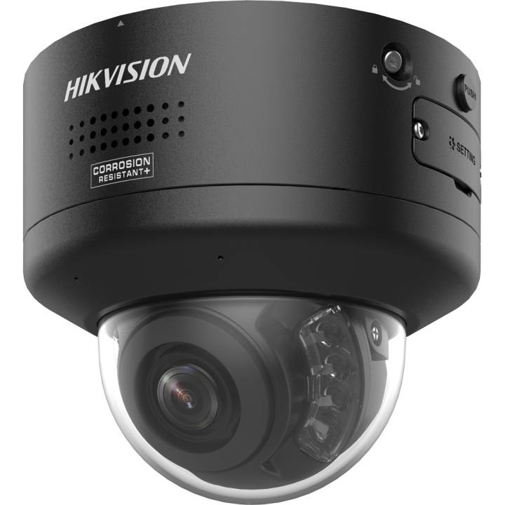 HIKVISION PRO DS-2CD2767G3-LIPTRZS2UY/SRB(2812)BLK 6MP Outdoor Dome IP Camera with PoE, IP67, Dual Illumination, 2.8-12mm Varifo