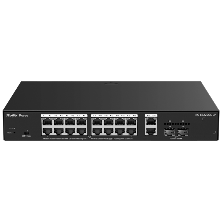 REYEE RG-ES220GS-LP 11 prievadų valdomas Gigabit PoE
