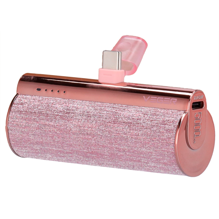 VEGER VG-W0573-R Powerbank 5000 mAh Roosa - Kaasaskantav