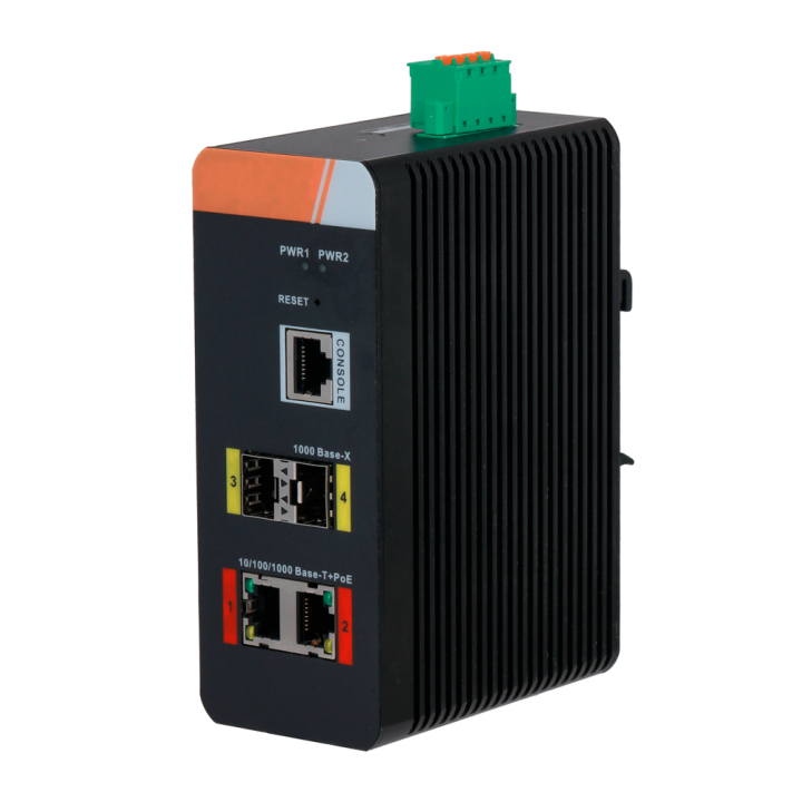 X-SECURITY XS-SWI0402HIPOE-MGF-120-DIN 1-Port Gigabit Managed PoE Switch with 120W Budget, DIN Rail