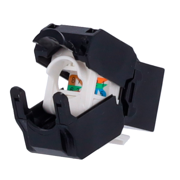 MARCA BLANCA KS6A-TL180-BK RJ45 Keystone Jack Cat6 UTP Sieviete Melna