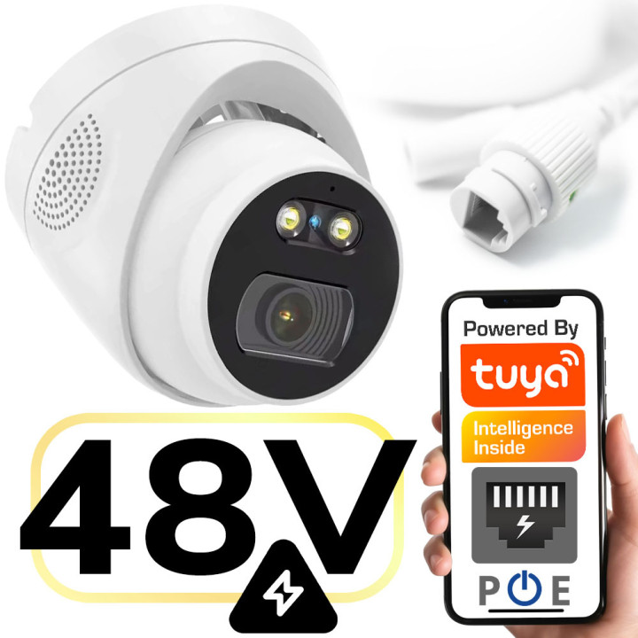 Välisturvakaamera 5MP 2,8 mm objektiiv IP66 Active PoE 48V ONVIF Ethernet TUYA