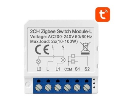 Viedā slēdža modulis ZigBee LZWSM16-W2 Nav neitrāla TUYA Avatto