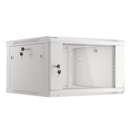 Lanberg :: Rack Cabinet 19” Sienas stiprinājums 6U/600X600 (plakans iepakojums) V2 pelēks, stikla durvis