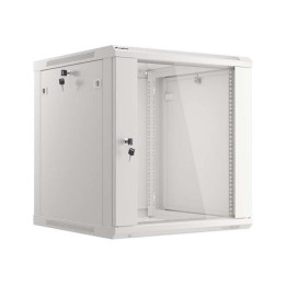 Lanberg :: Rack Cabinet 19” Sienas stiprinājums 12U/600X600 (plakans iepakojums) V2 Pelēks, Stikla durvis