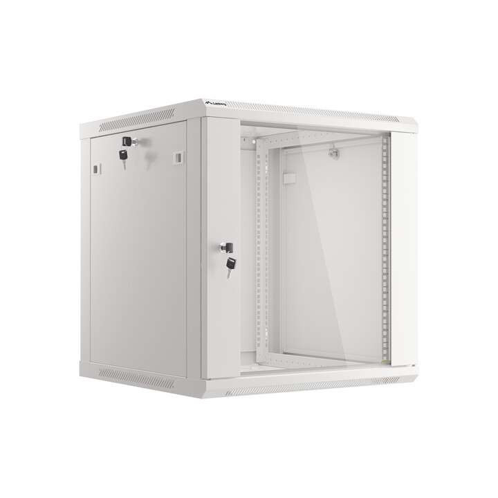 Lanberg :: Rack Cabinet 19” Sienas stiprinājums 12U/600X600 (plakans iepakojums) V2 Pelēks, Stikla durvis