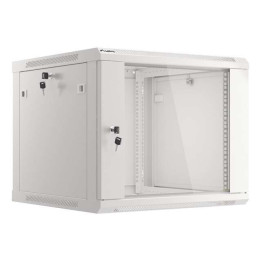 Lanberg :: Rack Cabinet 19” Sienas stiprinājums 9U/600X600 (plakans iepakojums) V2 pelēks, stikla durvis