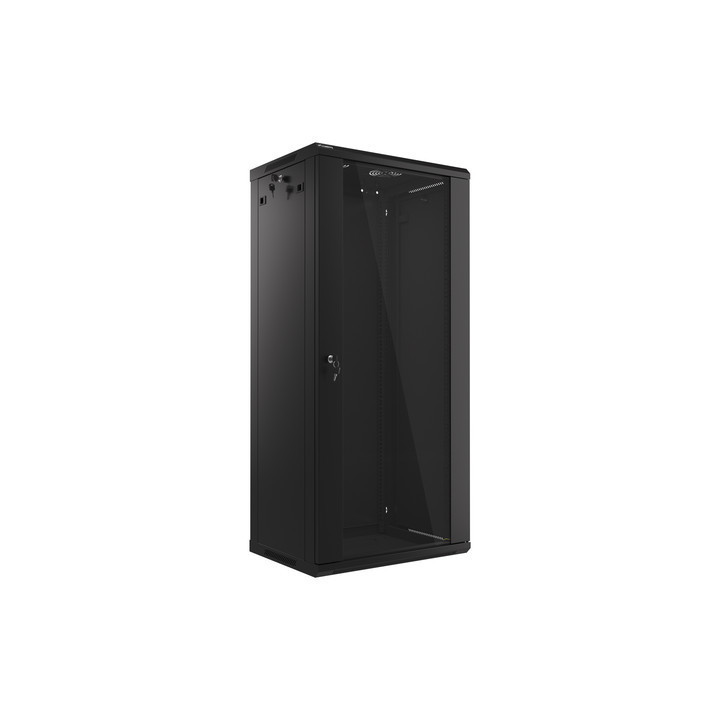 Lanberg 19 colių sieninė spintelė, 27U/600x450 V2 juoda (plokščia pakuotė)