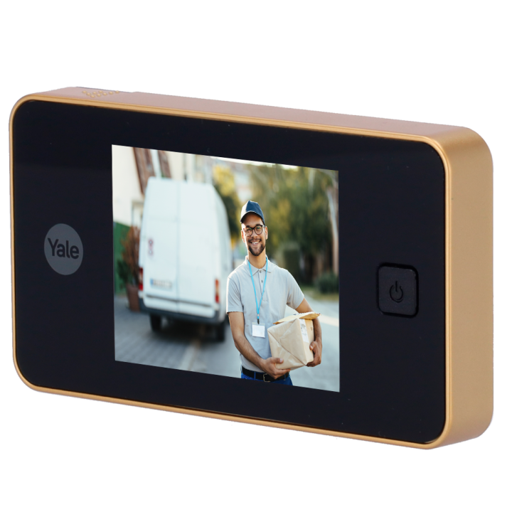 „YALE DoorViewer 500 Gold“ vaizdo durų skambutis – 1080p HD, „Wi-Fi“, naktinis matymas, judesio aptikimas