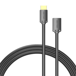 HDMI 2.0 kištukinis ir HDMI 2.0 lizdas ilgintuvo kabelio ventiliacija AHCBD 0,5 m, 4K 60 Hz, (juodas)