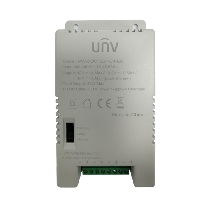 UNIVIEW UV-PWR-DC1204-C4-EU 12V 4A DIN Rail Power Supply