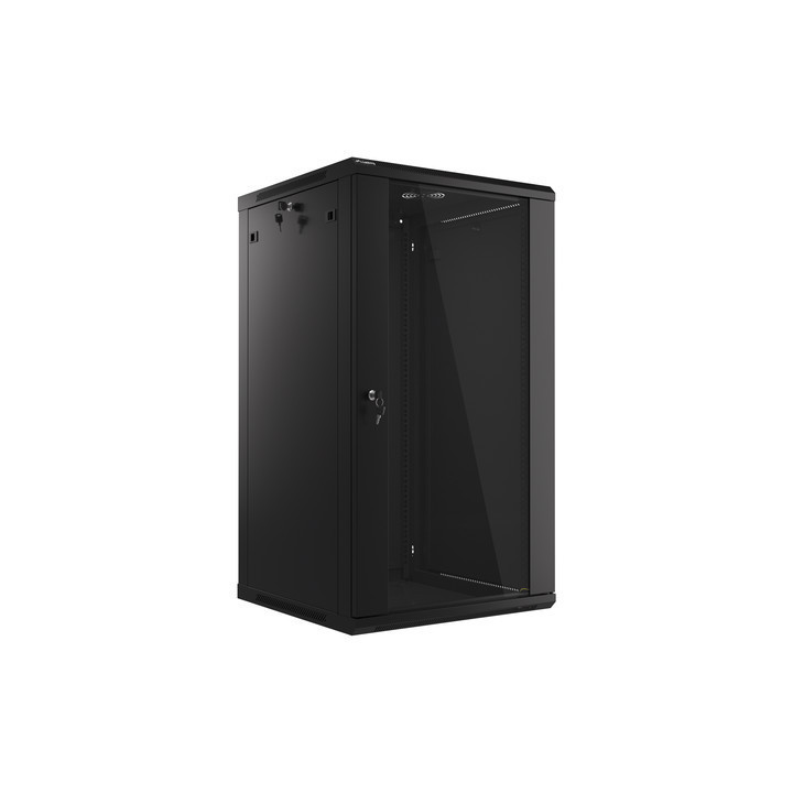 Lanberg 19" Wall-Mount Rack Cabinet 22U/600x600 V2 Black (Flat-Pack)