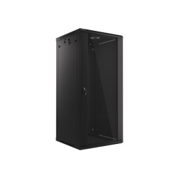 Lanberg :: Стеллаж 19” настенный 27U/600X600 (плоский) V2 Черный LANBERG