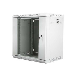 Lanberg 19" 12U 600x450 Wall-Mount Rack Cabinet, Glass Door, Grey (Flat-Pack V2)