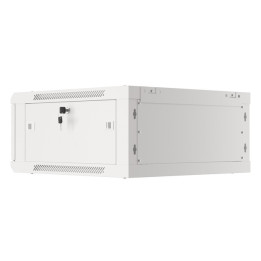 Lanberg LANB-19-04U-450-S 19" Wall-Mount Rack Cabinet 4U 600x450mm Grey Glass Door