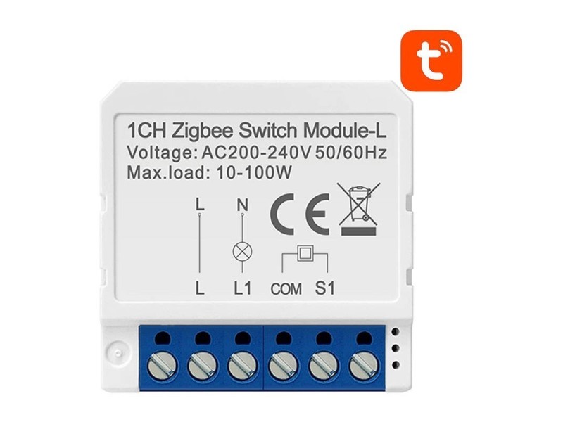 Viedā slēdža modulis ZigBee LZWSM16-W1 Nav neitrāla TUYA Avatto