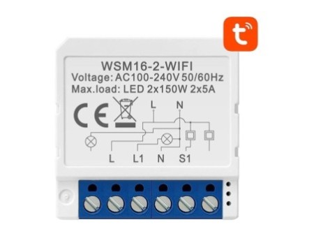 Smart Switch modulis WiFi WSM16-W2 TUYA Avatto