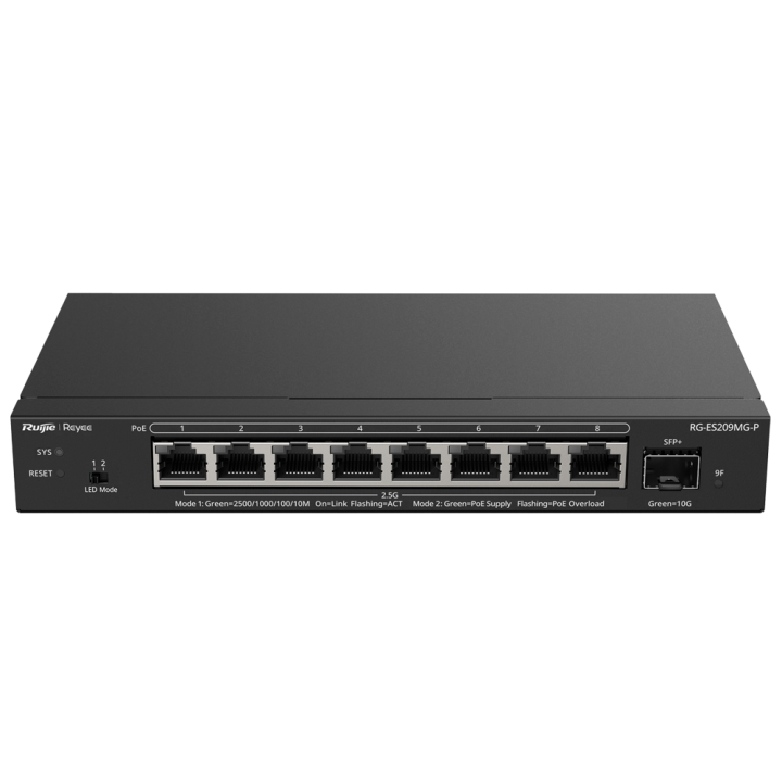 REYEE RG-ES209MG-P Managed 5-Port 10G PoE Switch