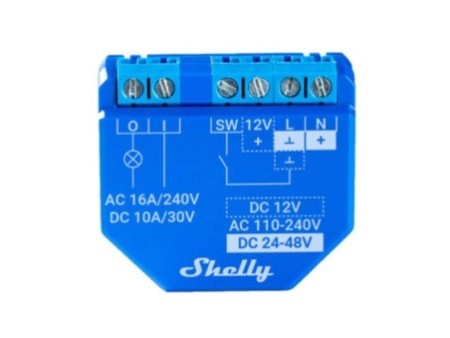 WiFi Smart Switch Shelly, 1 kanāls 16A Shelly