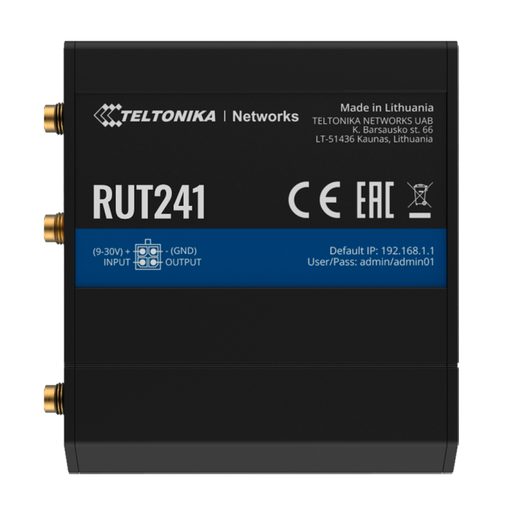 Ruuter TELTONIKA TK-RUT241 - Wi-Fi 4/N, 100Mbps, Ethernet