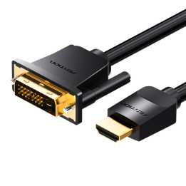 HDMI–DVI (24+1) kabelis Vention ABFBJ 5m, 4K 60Hz/ 1080P 60Hz (melns)